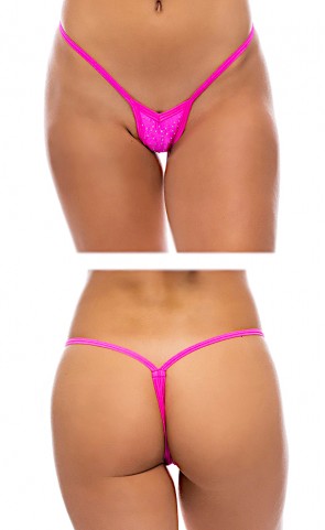 V Front Thong with Rhinestones 